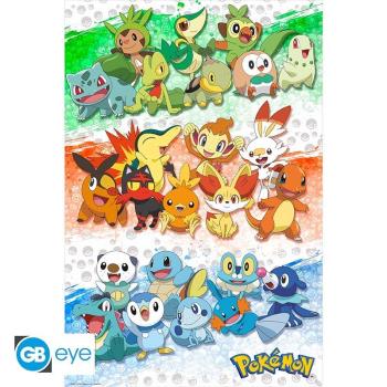 POKEMON - Poster Maxi "Erste Partner"  Was könnte niedlicher sein als ein Poster mit diesen Pokémon? Zeigen Sie Ihre Liebe zum ersten Pokémon Ihres Abenteuers.